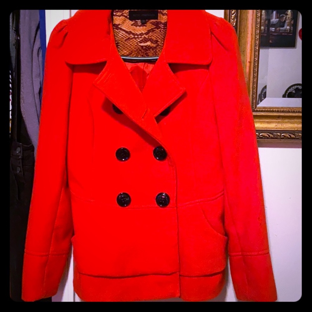 Red Steve Madden pea coat